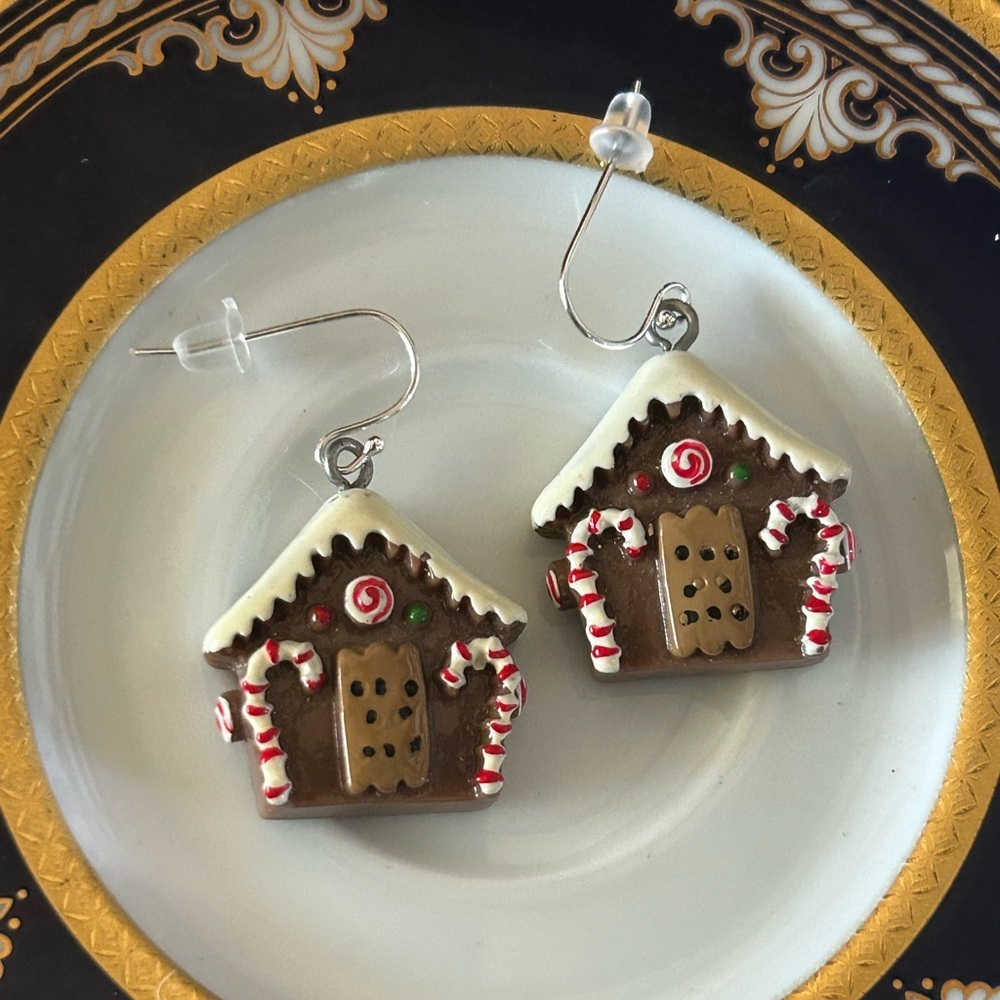 Gingerbread House 925 Earrings